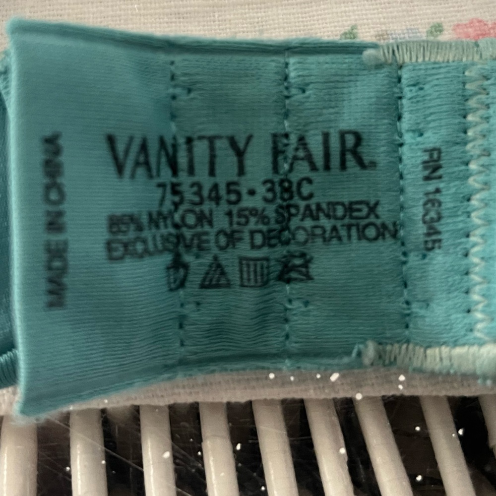 Vanity Fair Aqua Blue underwire Bra 38C - Picture 3 of 8